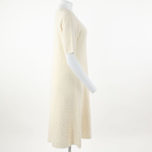 Anne Klein Embellished-Skirt A-Line Dress in Ivory - Picture 5 of 6